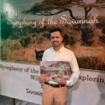 Sivashish Thakur with his book Symphony of the Savannah