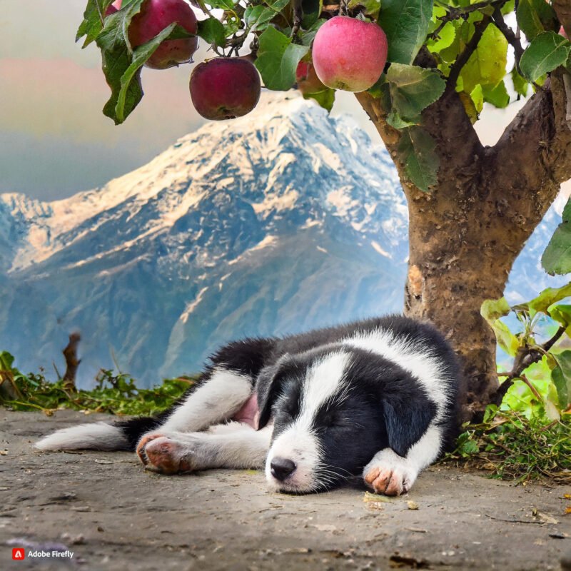 The puppy was lost and tired. It was sleeping underneath an apple tree in one of the many orchards around Katie's Abode, Hartola