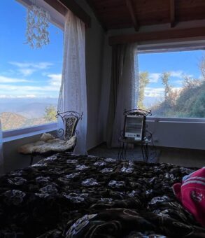 The panaromic view of the Himalayas from the windows of the family room, Padam, of Katie's Abode, Hartola