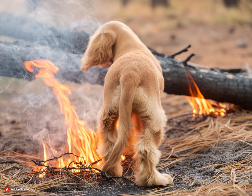 Chloe looking for any helpless creature that required saving from the forest fire